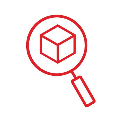 Inventory visibility icon of a magnifying glass