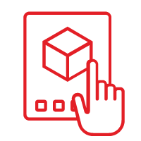 Inventory visibility icon of a magnifying glass
